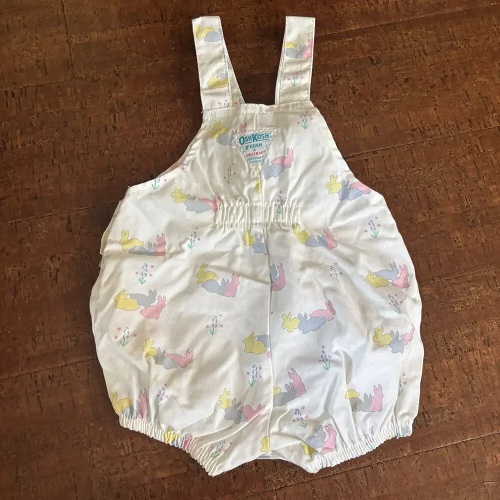 NWT Rare Vintage OshKosh Bgosh Romper 18 Months Easter Bunny Print Made in USA